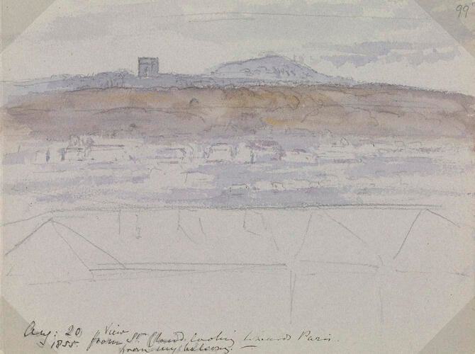 Master: SKETCHES FROM NATURE V. R. 1851 TO 1855
Item: View from St. Cloud looking towards Paris