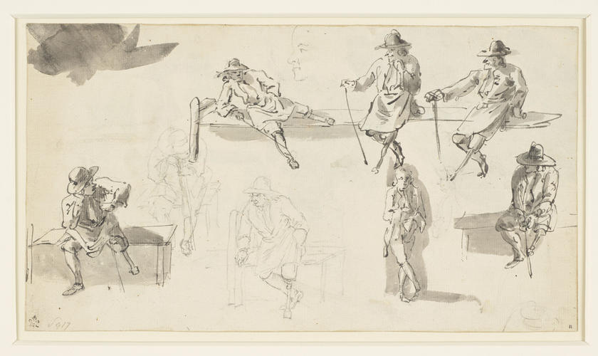 A sheet of studies of a man with a wooden leg A sheet of studies of a man with a wooden leg