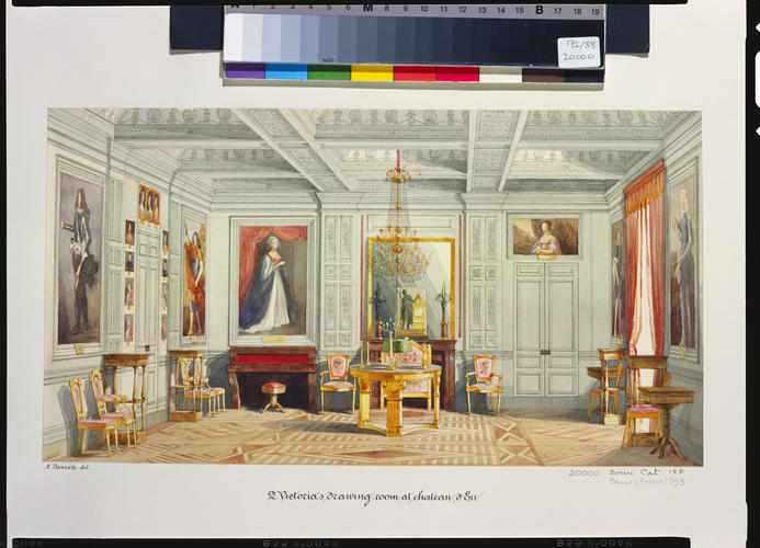 Royal visit to Louis-Philippe: Queen Victoria's drawing room at the Chateau d'Eu 1843