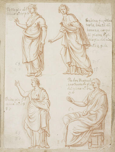 Four antique statues