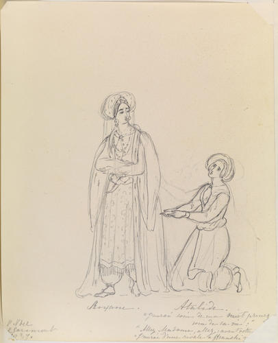 Master: H. R. H. THE PRINCESS VICTORIA COMPOSITION'S SKETCHES &c. VOL. I.
Item: Roxanne and Atalide