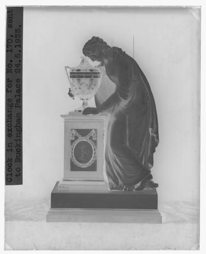 Glass plate negative of a clock Glass plate negative of a clock