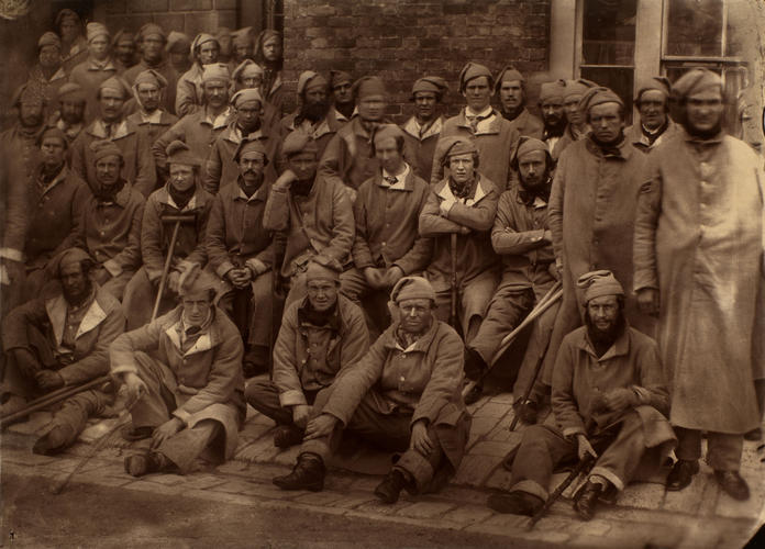 Wounded soldiers seen by Queen Victoria at Brompton Barracks, Chatham Wounded soldiers seen by Queen Victoria at Brompton Barracks, Chatham