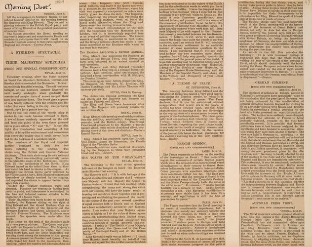 Newspaper extracts about the State Visit to Reval, June 5-14 1908 Newspaper extracts about the State Visit to Reval, June 5-14 1908
