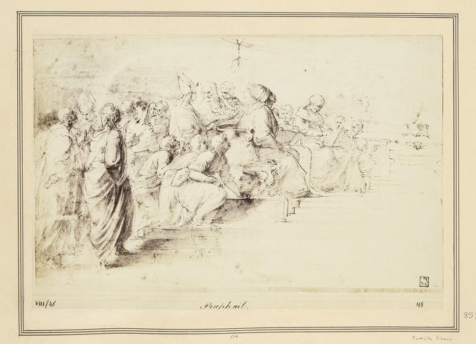 Study of a group of draped figures in a variety of poses