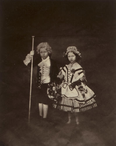 Princess Helena and Princess Louise as Clermont and Louison in 'Les deux petits Savoyards' Princess Helena and Princess Louise as Clermont and Louison in 'Les deux petits Savoyards'