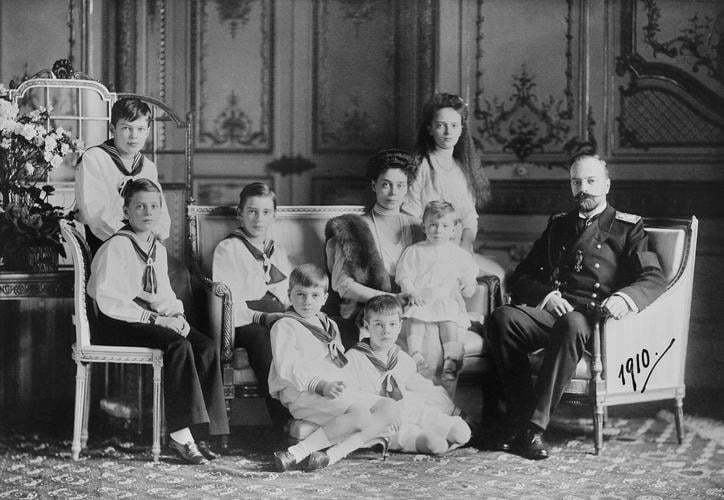 Grand Duchess Xenia Alexandrovna and Grand Duke Alexander Mikhailovich with their children