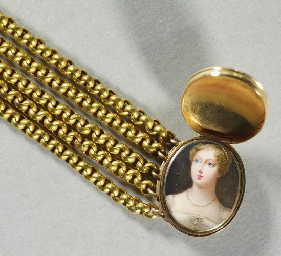 Bracelet clasp with miniature of Princess Charlotte of Wales (1796-1817)