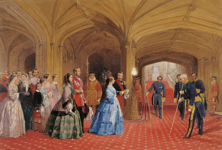 The reception of the Emperor and Empress of the French at Windsor Castle, 16 April 1855 The reception of the Emperor and Empress of the French at Windsor Castle, 16 April 1855