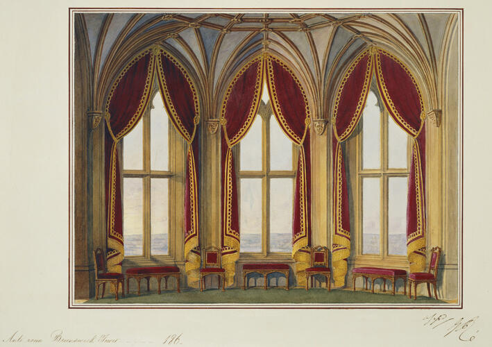 Design for the north elevation of the Beaufette Room, Room 186 (Octagon Room) Windsor Castle, c. 1826