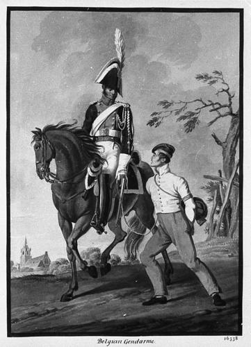 Belgian Troops. Gendarme with a Deserter, 1815