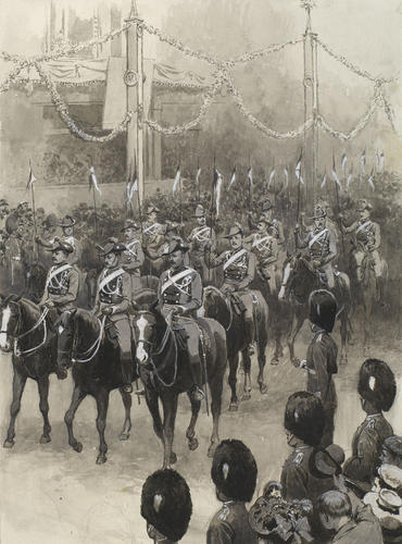 The Diamond Jubilee: the New South Wales Lancers riding down Fleet Street, 22 June 1897 The Diamond Jubilee: the New South Wales Lancers riding down Fleet Street, 22 June 1897