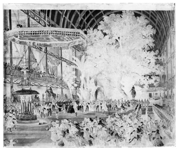 Glass plate negative of The Inauguration of the Great Exhibition: 1 May 1851 Glass plate negative of The Inauguration of the Great Exhibition: 1 May 1851
