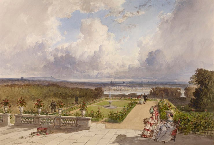 A distant view of Paris from Saint-Cloud
