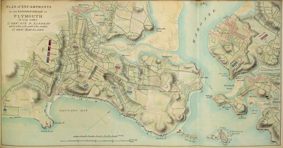 Master: Maps of encampments in England and Great Britain, 1778-82
Item: Map of encampment at Plymouth, 1779 (Plymouth, Devon, UK) 50?22'17 Master: Maps of encampments in England and Great Britain, 1778-82
Item: Map of encampment at Plymouth, 1779 (Plymouth, Devon, UK) 50?22'17
