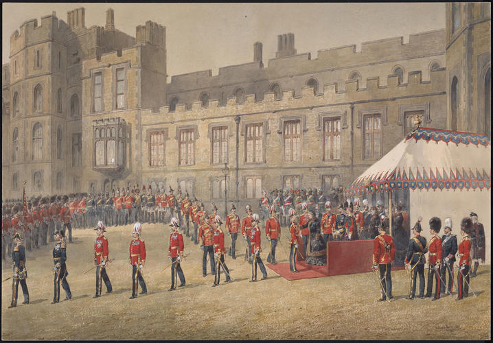 Queen Victoria distributing Egyptian Campaign Medals at Windsor Castle 21 November 1882