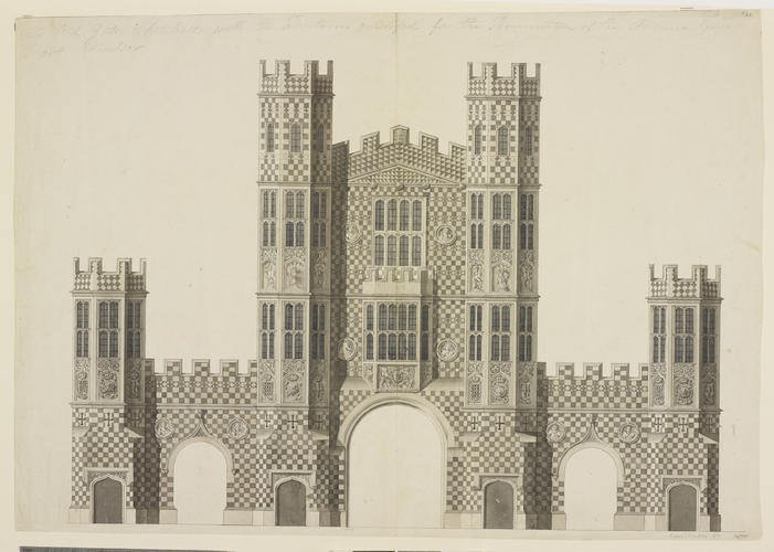 The Old [Holbein] Gate, Whitehall, with the Additions intended for the Termination of the Avenue, Great Park, Windsor