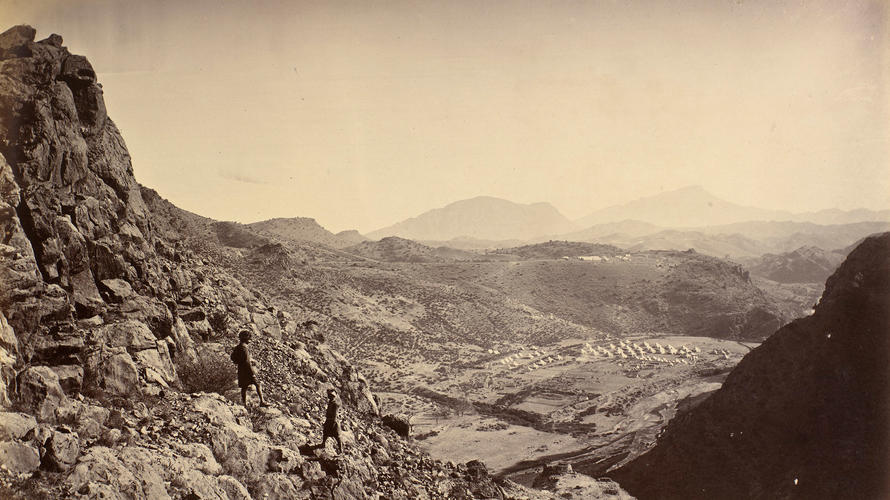 A British military camp, taken from the Fort of Ali Masjid A British military camp, taken from the Fort of Ali Masjid