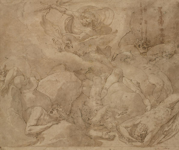 Jupiter destroying the rebel giants Jupiter destroying the rebel giants