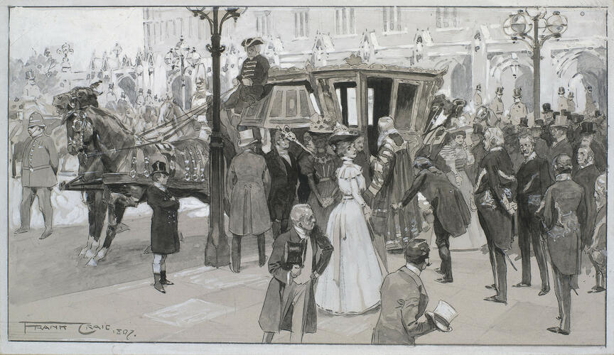 The Diamond Jubilee: the Speaker's Procession leaving the House of Commons to present an Address to the Queen, 23 June 1897 The Diamond Jubilee: the Speaker's Procession leaving the House of Commons to present an Address to the Queen, 23 June 1897