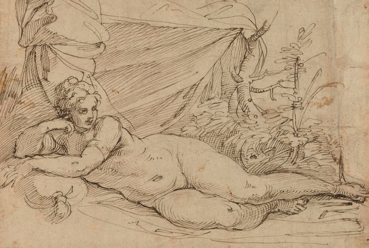 Reclining Venus in a landscape Reclining Venus in a landscape