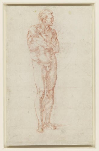 A male nude with proportions indicated