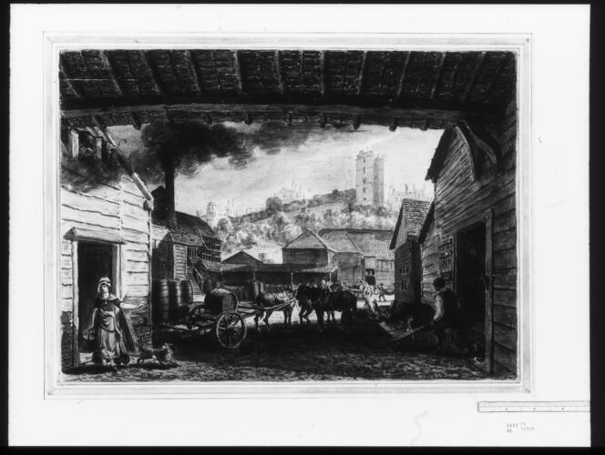 Windsor Castle from a Brewhouse Yard in Datchet Lane