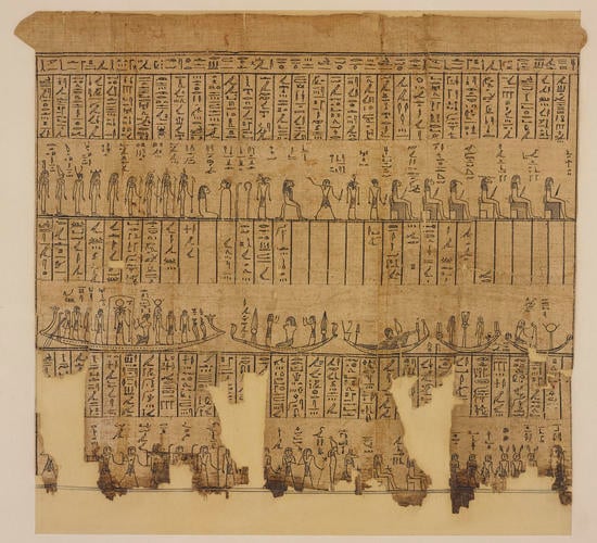 Section of the papyrus belonging to Nesmin, with the second hour of the Amduat
