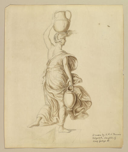 Master: Princess Elizabeth's Sketchbook (Landgravine of Hesse-Homburg)
Item: A female figure with urns