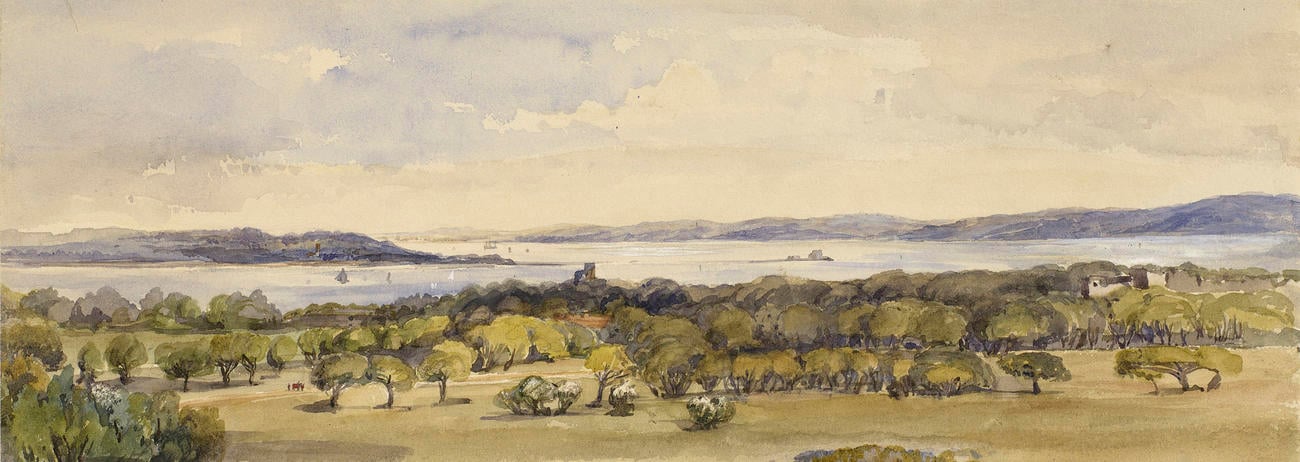 View from the tower at Osborne looking towards Calshot Castle