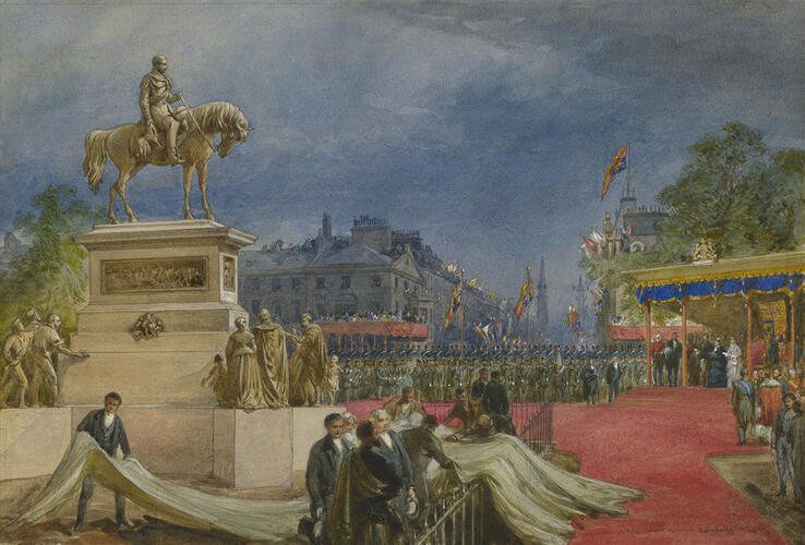 Queen Victoria at the unveiling of the statue of Prince Albert in Edinburgh, 17 August 1876
