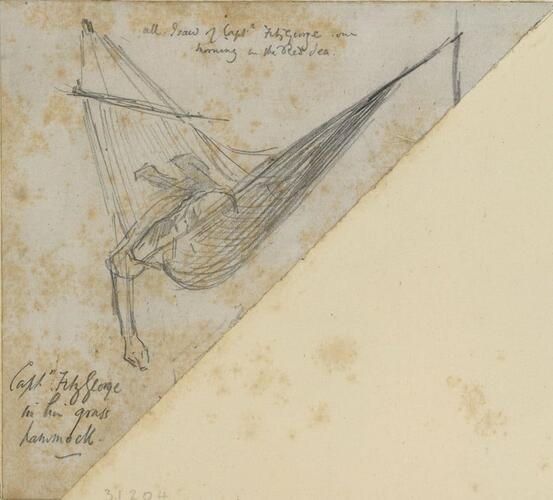 Augustus FitzGeorge asleep in a hammock Augustus FitzGeorge asleep in a hammock