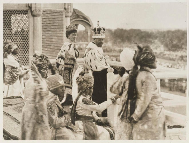 HM King George V and Queen Mary at the Red Fort during the Delhi Durbar
