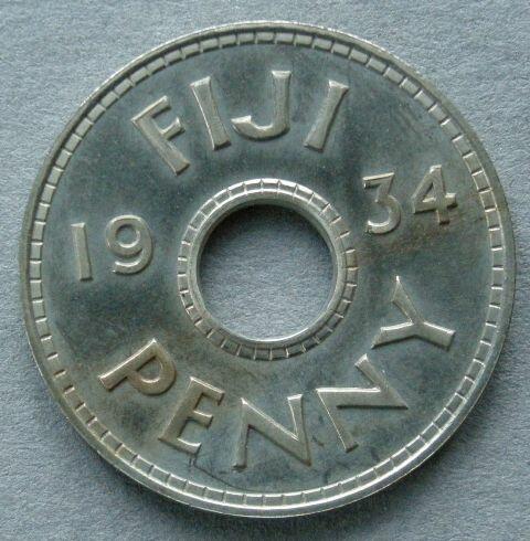 Fiji. Proof penny, 1934