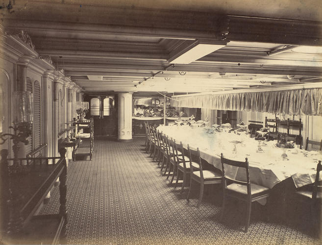 Dining Saloon, HMS Serapis : Prince of Wales Tour of India 1875-6 Dining Saloon, HMS Serapis : Prince of Wales Tour of India 1875-6