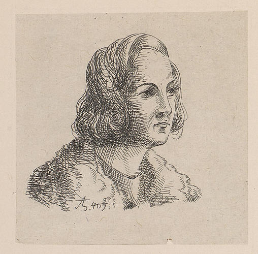 Head of a young man with long hair