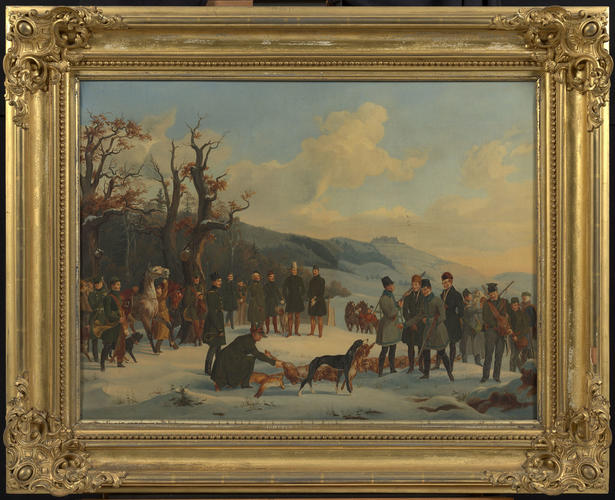A Hunting Scene at Bausenberger near Coburg, 1835