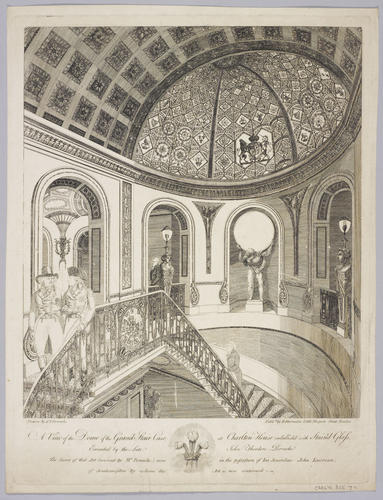 A View of the Dome of the Grand Staircase at Charlton (sic) House/ embellish with Stained Glass