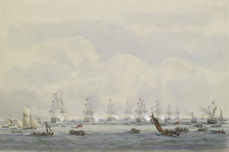 The Experimental Squadron saluting the Queen at Spithead, 21 June 1845 The Experimental Squadron saluting the Queen at Spithead, 21 June 1845