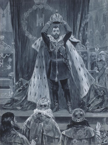 The Coronation of the Emperor Nicholas II: the Emperor placing the crown upon his head, 26 May 1896 The Coronation of the Emperor Nicholas II: the Emperor placing the crown upon his head, 26 May 1896