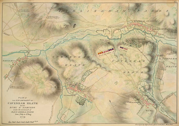 Master: Maps of encampments in England and Great Britain, 1778-82
Item: Map of encampment at Cavenham Heath, 1779 (Cavenham, Suffolk, UK) 52°18'17
