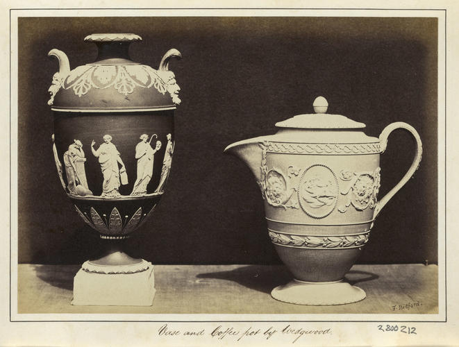 'Vase and Coffee Pot by Wedgwood' 'Vase and Coffee Pot by Wedgwood'