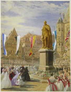 Queen Victoria at the unveiling of the statue of Prince Albert in Coburg, 26 August 1865