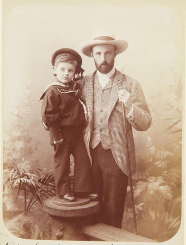 Lord Hopetoun and his son, Victor Lord Hope. May 1891. [Album: Photographic Portraits, vol. 6/64 1888-1893]