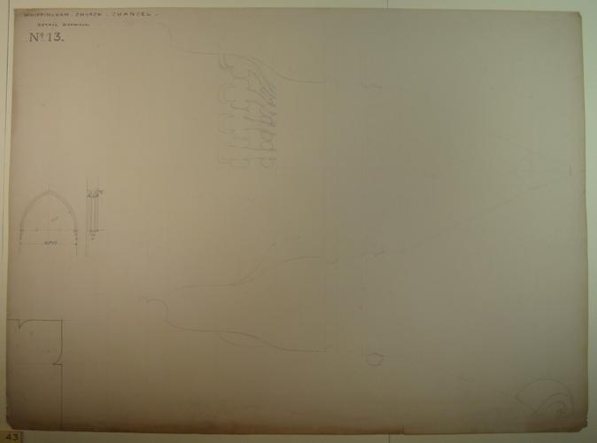 St Mildred's church, Whippingham: chancel detail drawing no. 13 St Mildred's church, Whippingham: chancel detail drawing no. 13