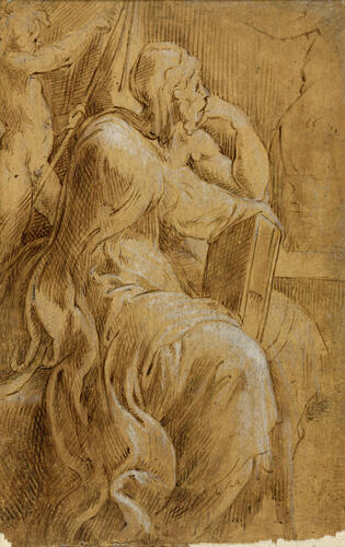 A woman holding a wreath (recto); a philosopher (verso) A woman holding a wreath (recto); a philosopher (verso)