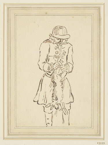 A huntsman with a dead hare A huntsman with a dead hare