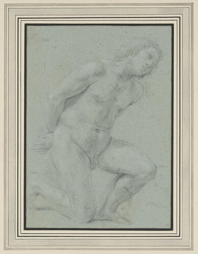 A kneeling male nude