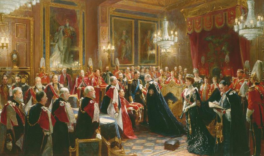 Investiture of Haakon VII, King of Norway with the Order of the Garter, 1906