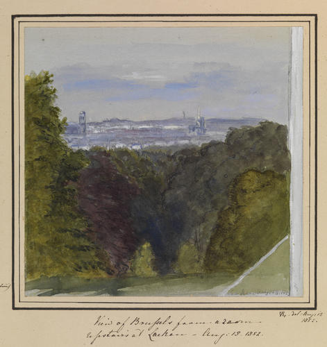 Master: Queen Victoria's Sketchbook 1848-1854
Item: View of Brussels from a room upstairs at Laeken